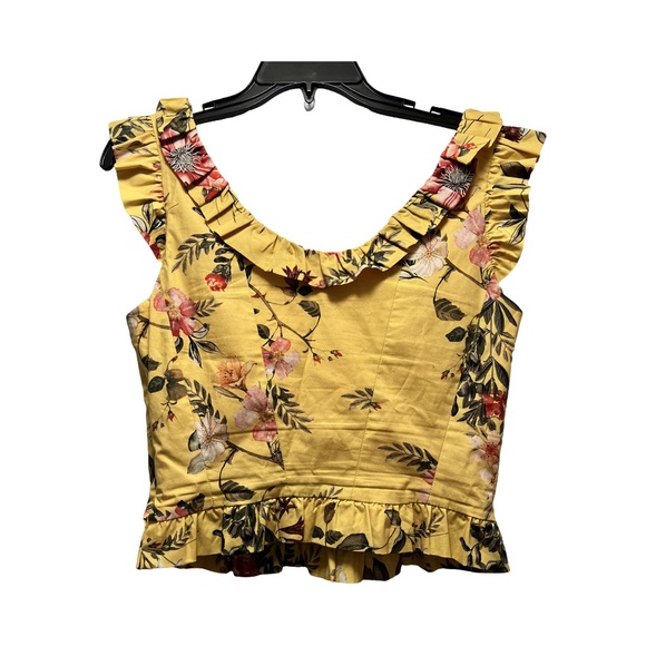NWOT Antonio Melani Yellow Ray of Sunshine Floral Top - Picture 2 of 5
